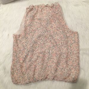 Max Studio White & Colored Polka Dot V-Neck Blouse